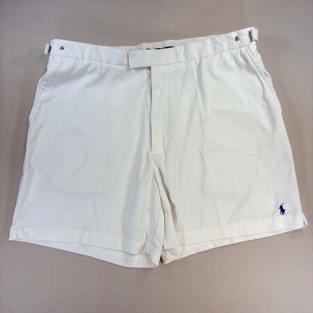 Polo Ralph Lauren Tennis Shorts Mens 38 White Stretch‎ Lycra Golf Country Club